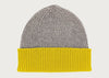 Ribbed Two Colour Lambswool Beanie Hat