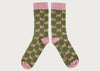 Men's Organic Cotton Ankle Socks Cat Khaki