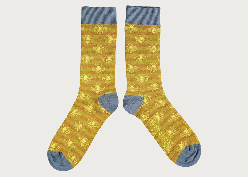 Men's Organic Cotton Ankle Socks Bee Mustard