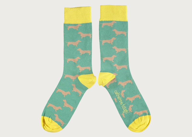 Women's Organic Cotton Ankle Sock Sausage Dog Jade