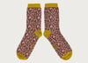 Women's Lambswool Socks Leopoard Purple
