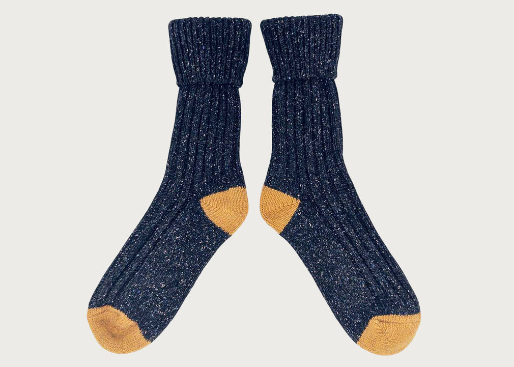 Women's Lambswool Silk Socks Navy