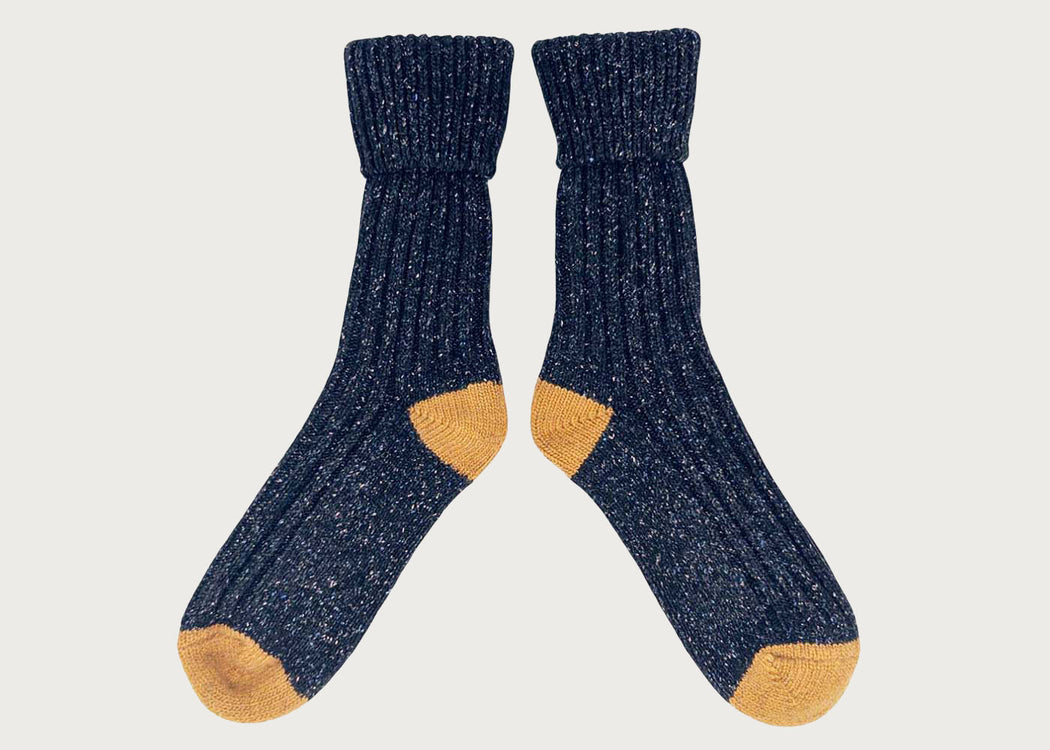 Women's Lambswool Silk Socks Navy