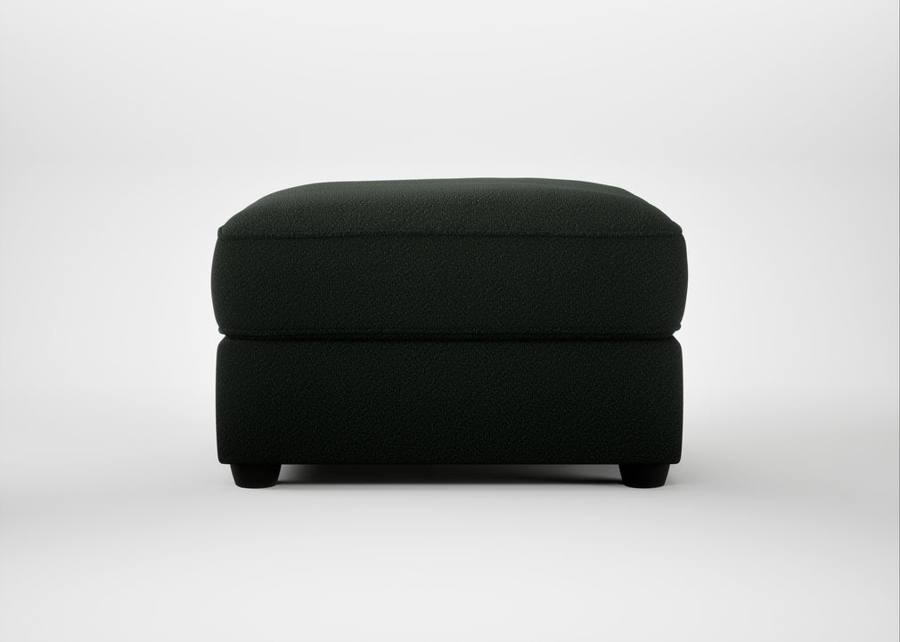 Tailor Rectangular Footstool Boucle Fern / Black