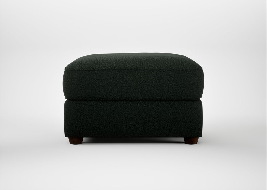 Tailor Rectangular Footstool Boucle Fern / Walnut Stained
