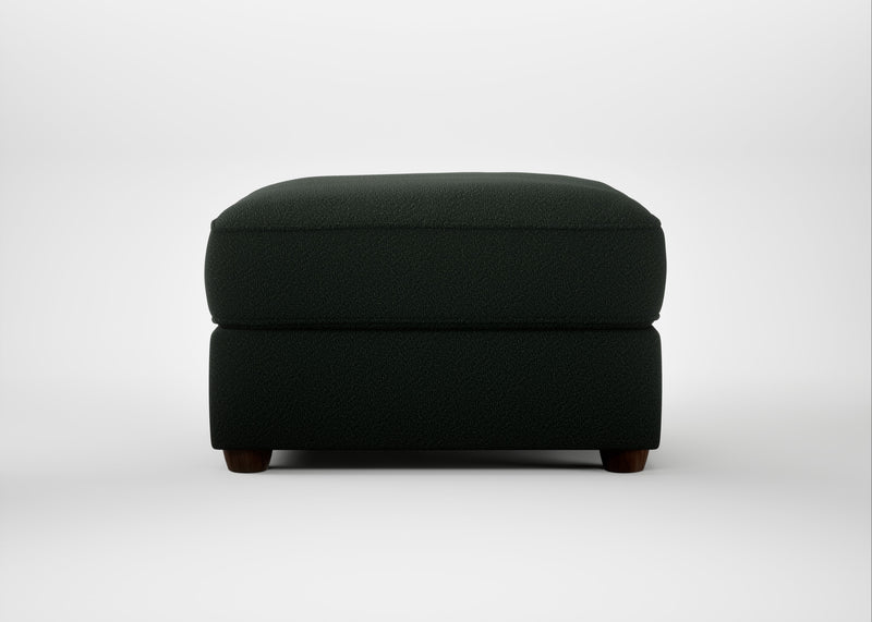 Tailor Rectangular Footstool Boucle Fern / Walnut Stained
