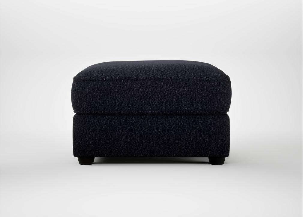 Tailor Rectangular Footstool Boucle Indigo / Black
