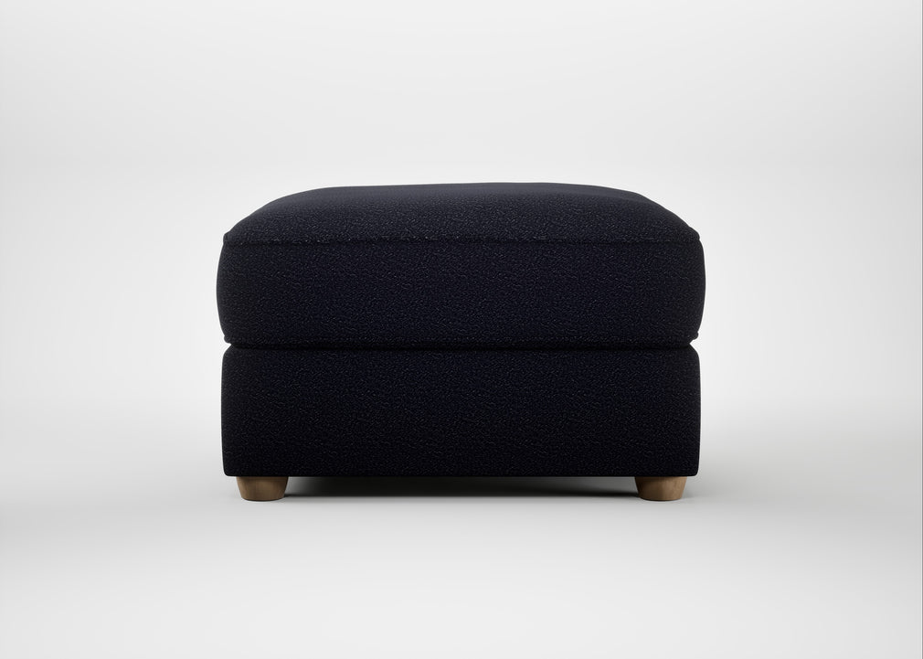 Tailor Rectangular Footstool Boucle Indigo / Natural