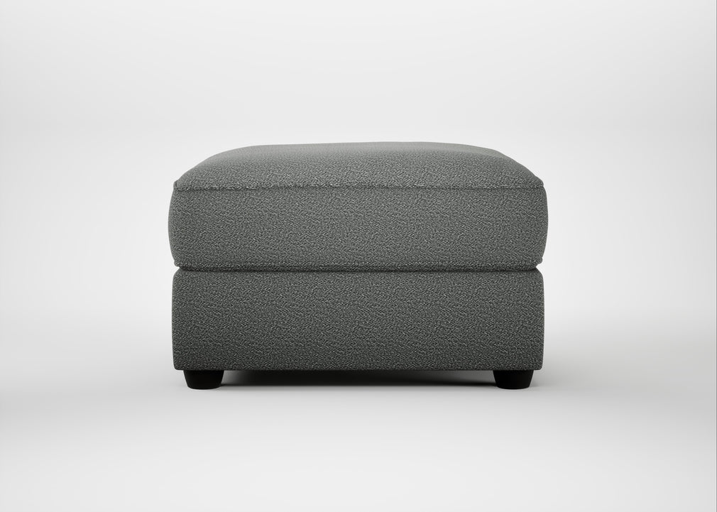 Tailor Rectangular Footstool Boucle Steel / Black