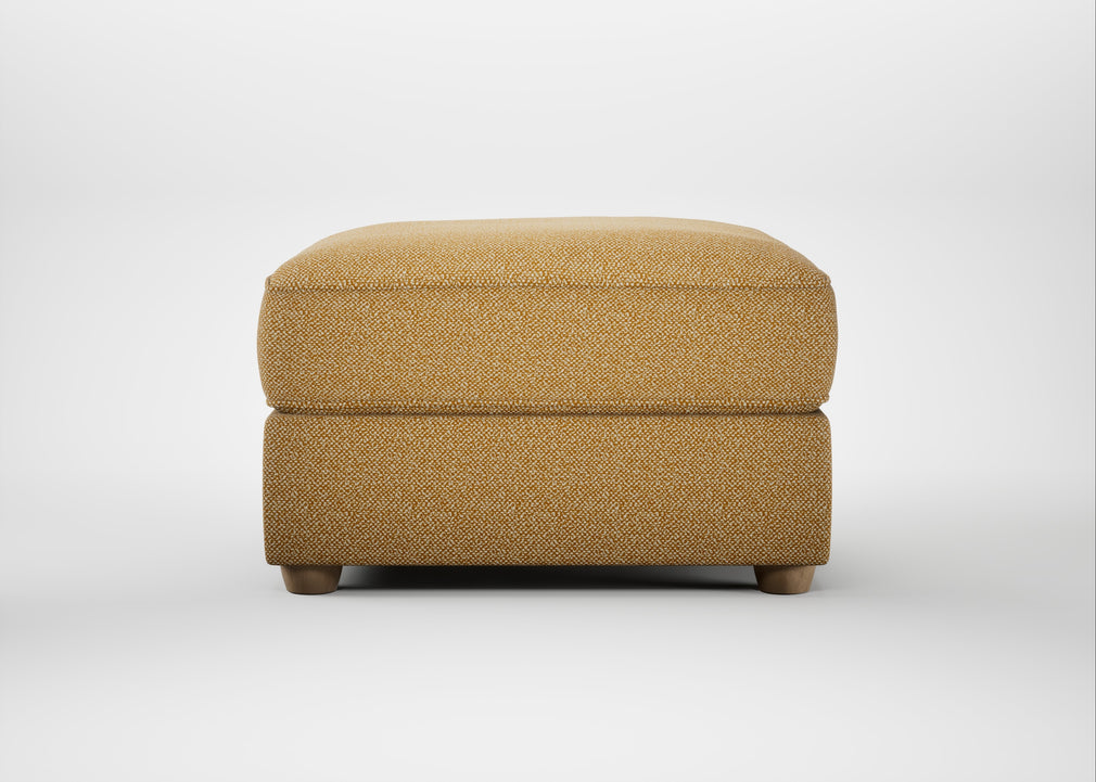 Tailor Rectangular Footstool Boucle Tweed Citrine / Natural