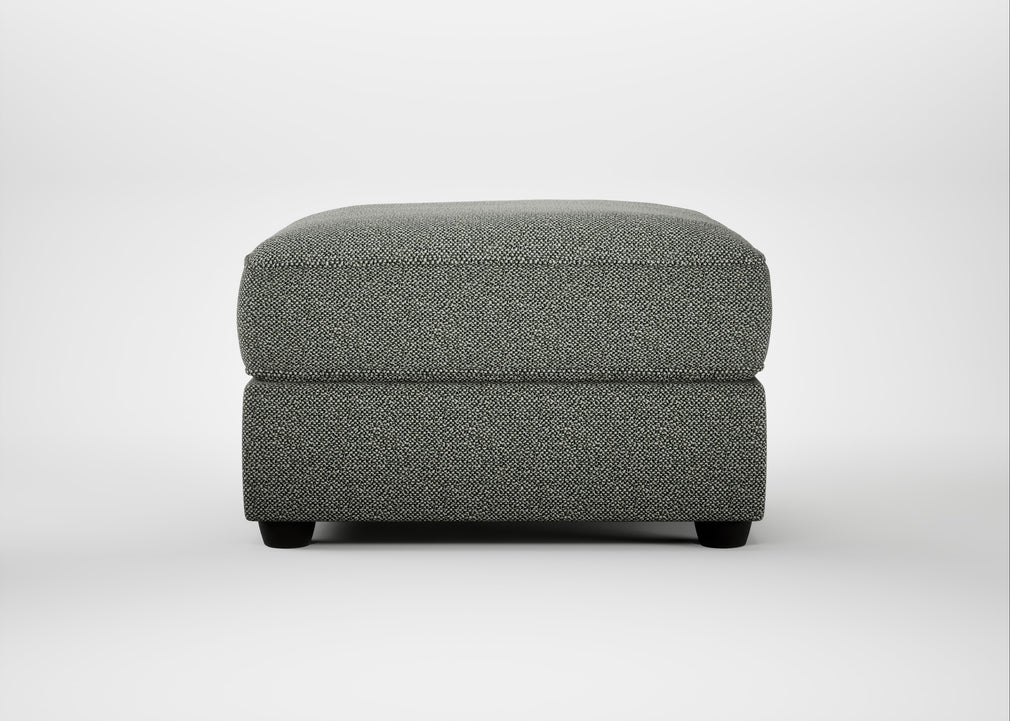 Tailor Rectangular Footstool Boucle Tweed Lapis / Black