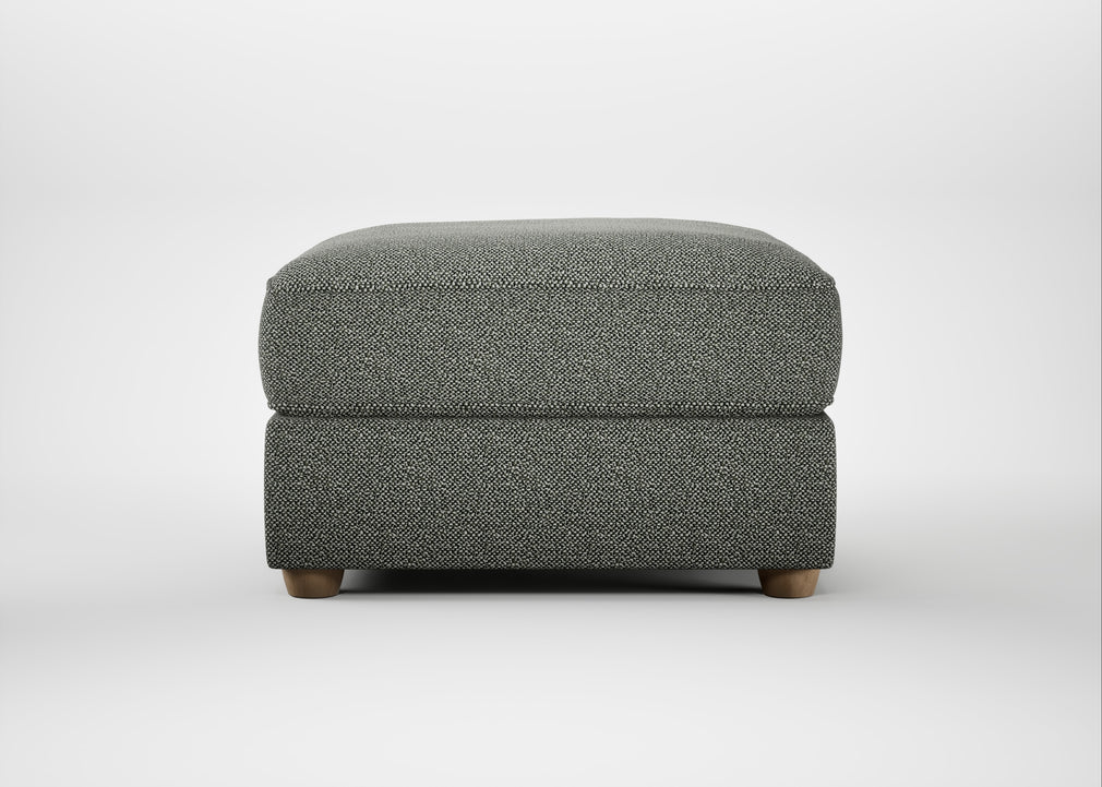 Tailor Rectangular Footstool Boucle Tweed Lapis / Natural