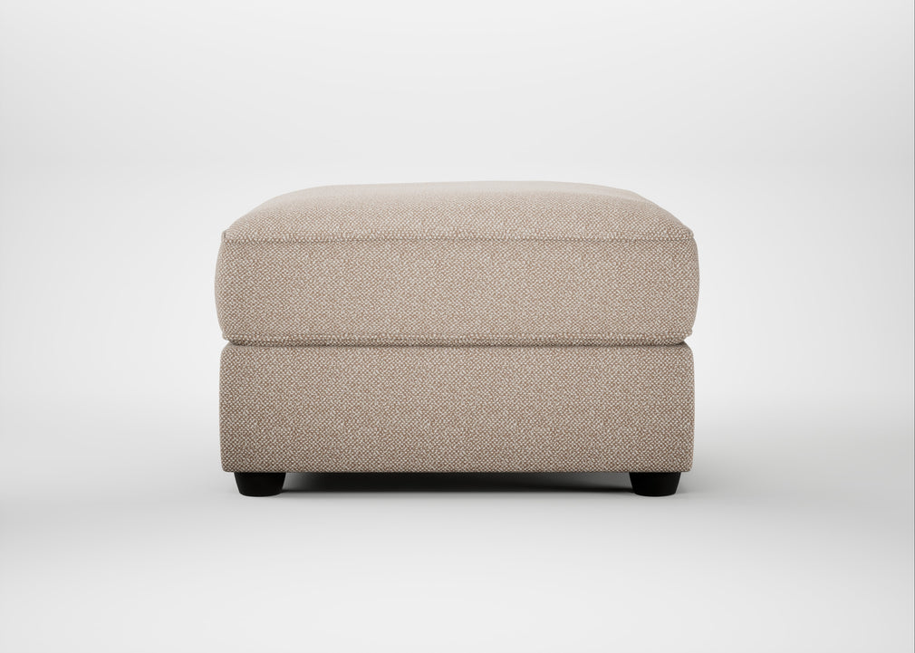 Tailor Rectangular Footstool Boucle Tweed Pearl / Black