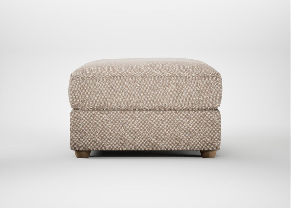 Tailor Rectangular Footstool Boucle Tweed Pearl / Natural