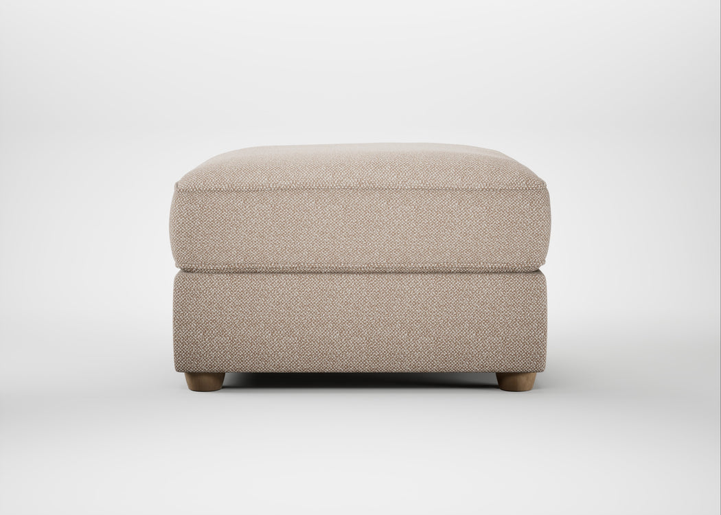 Tailor Rectangular Footstool Boucle Tweed Pearl / Natural
