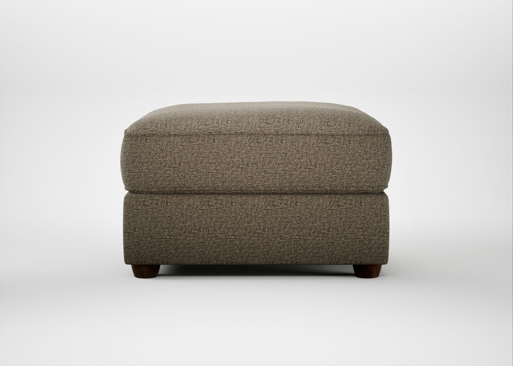 Tailor Rectangular Footstool Boucle Velvet Rocky / Walnut Stained