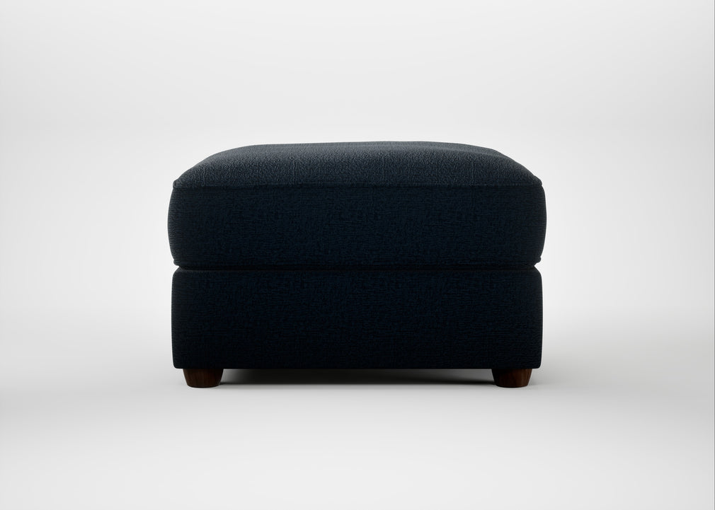 Tailor Rectangular Footstool Boucle Velvet Space / Walnut Stained