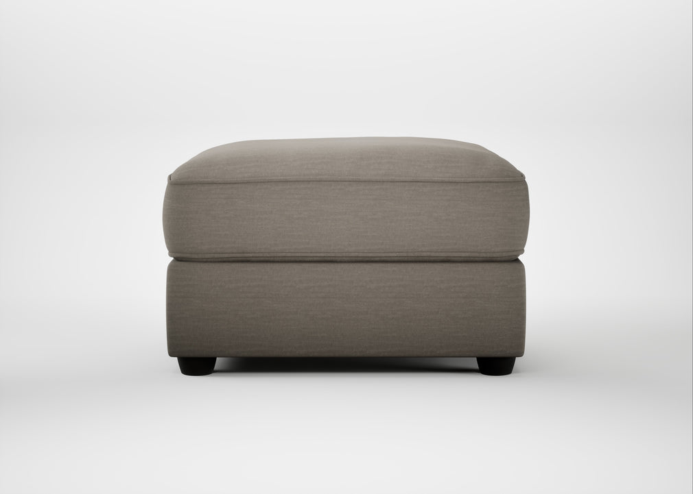 Tailor Rectangular Footstool Broad Weave Pebble / Black