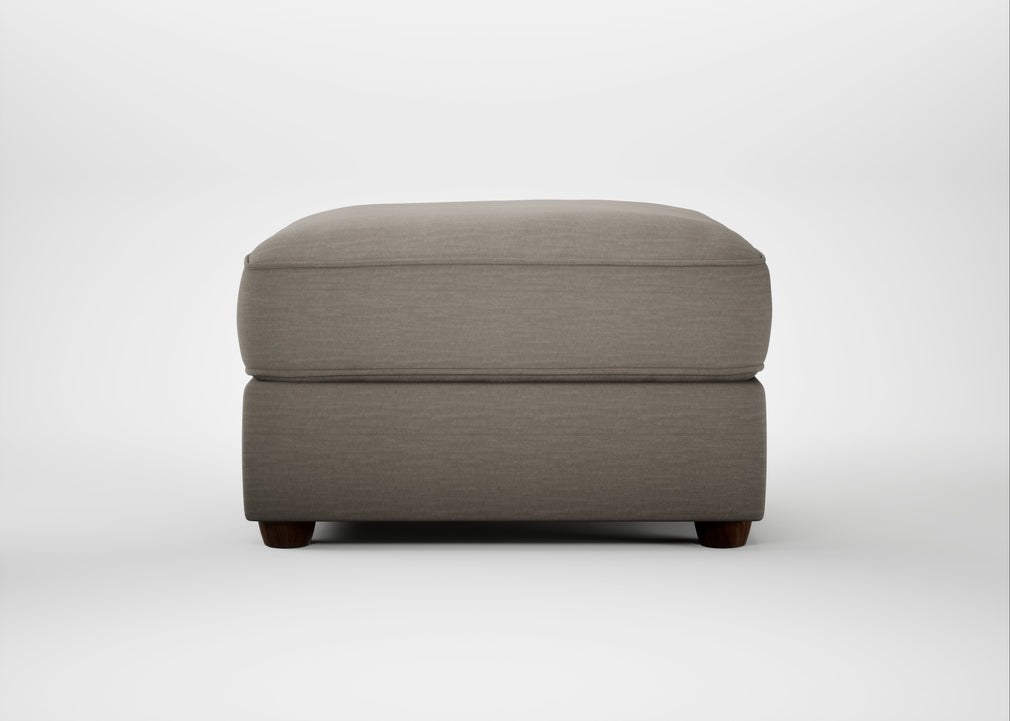Tailor Rectangular Footstool Broad Weave Pebble / Walnut Stained