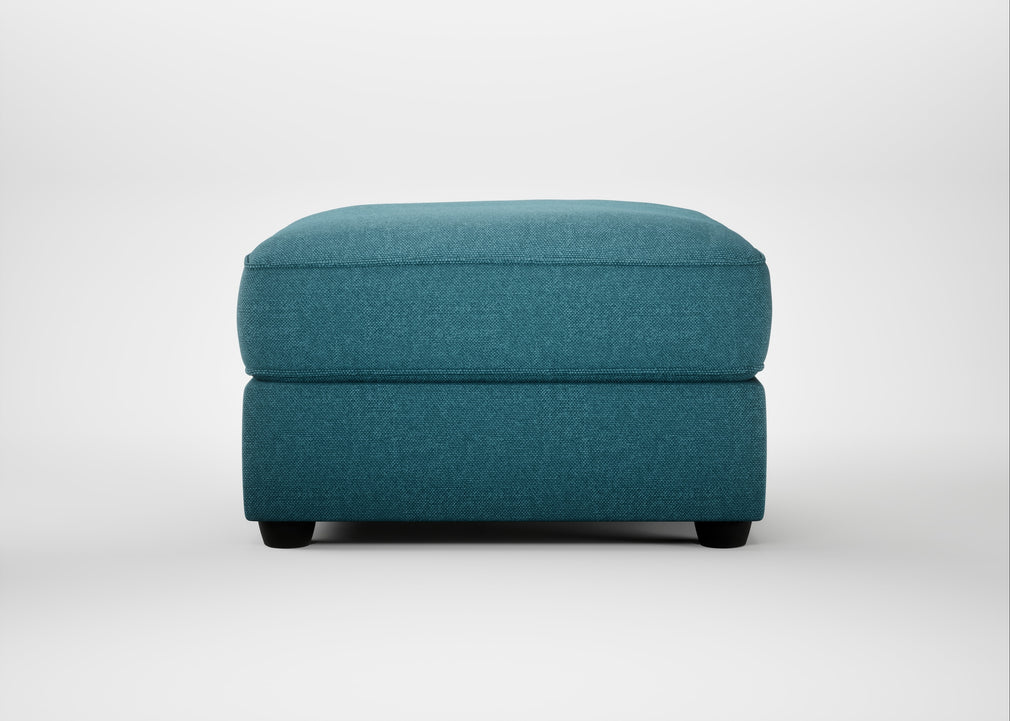 Tailor Rectangular Footstool Brushed Cotton Cadet / Black