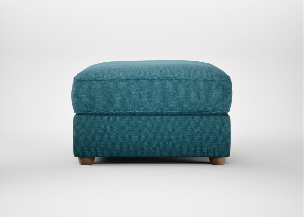 Tailor Rectangular Footstool Brushed Cotton Cadet / Natural