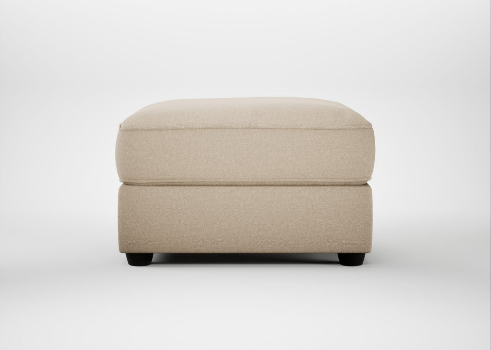 Tailor Rectangular Footstool Brushed Cotton Oat / Black
