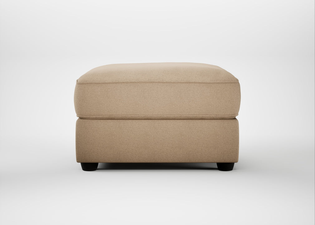 Tailor Rectangular Footstool Capelo Linen-Cotton Bamboo / Black