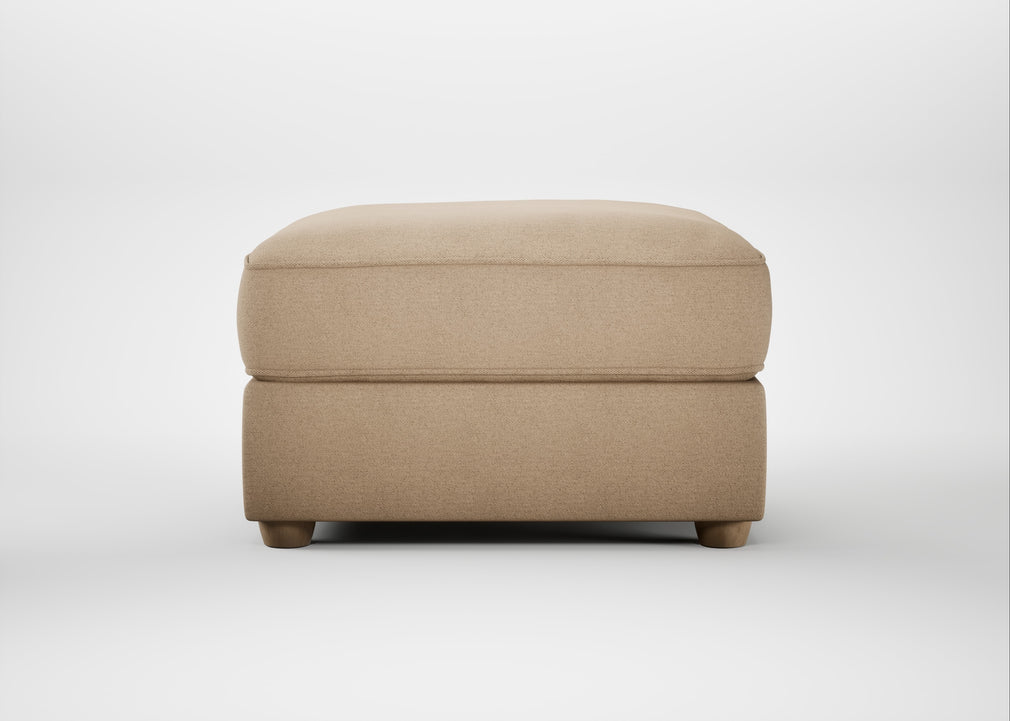 Tailor Rectangular Footstool Capelo Linen-Cotton Bamboo / Natural