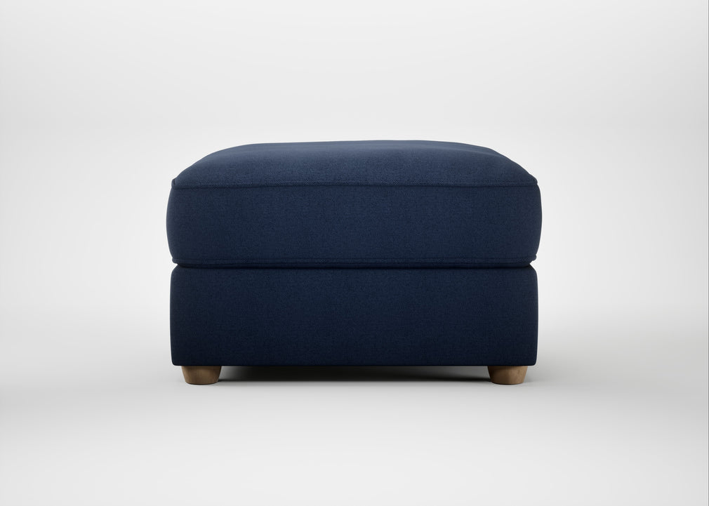Tailor Rectangular Footstool Capelo Linen-Cotton Inkspot / Natural