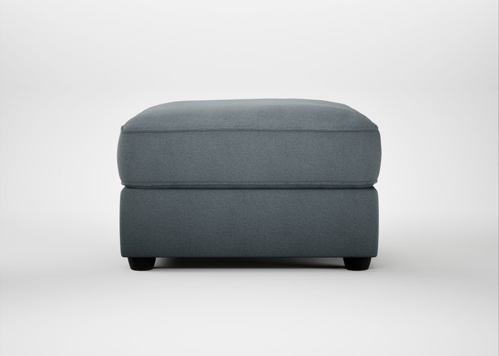 Tailor Rectangular Footstool Capelo Linen-Cotton Mineral / Black