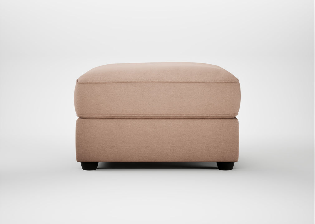 Tailor Rectangular Footstool Capelo Linen-Cotton Rosedale / Black