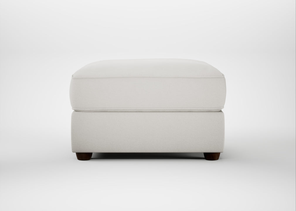 Tailor Rectangular Footstool Capelo Linen-Cotton Sea Salt / Walnut Stained
