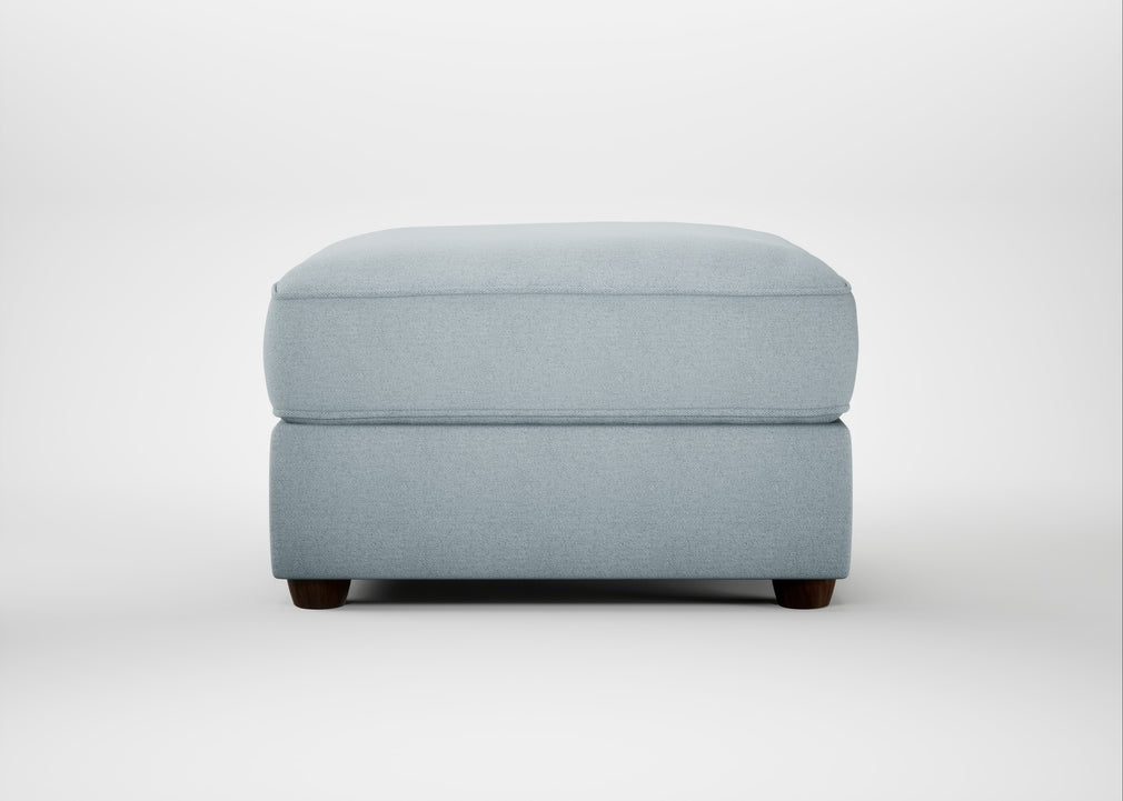 Tailor Rectangular Footstool Capelo Linen-Cotton Sea Shanty / Walnut Stained