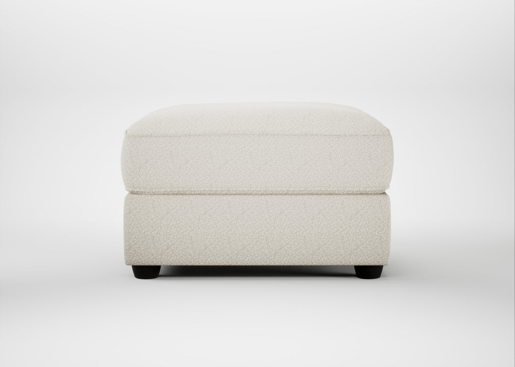 Tailor Rectangular Footstool Chunky Boucle Ecru / Black