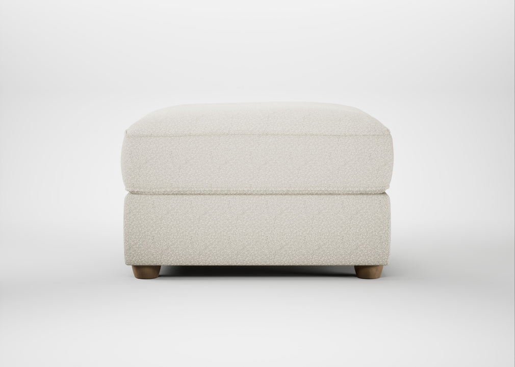 Tailor Rectangular Footstool Chunky Boucle Ecru / Natural