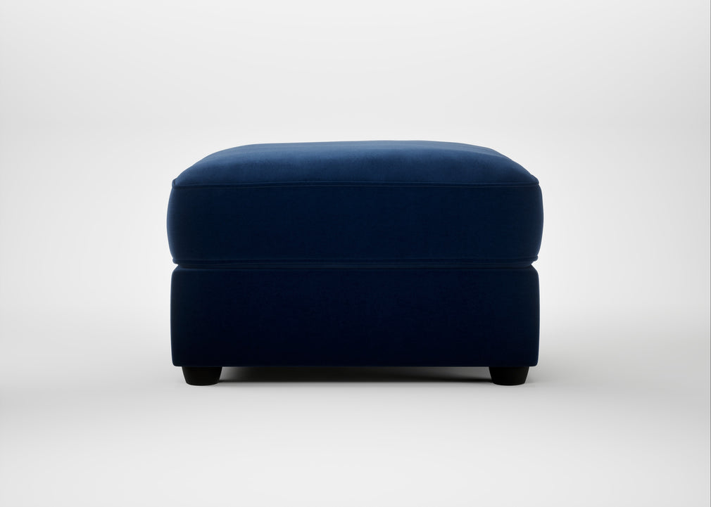 Tailor Rectangular Footstool Cotton Velvet Midnight / Black
