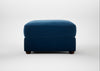 Tailor Rectangular Footstool Cotton Velvet Petrol / Walnut Stained