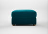 Tailor Rectangular Footstool Cotton Velvet Teal / Natural