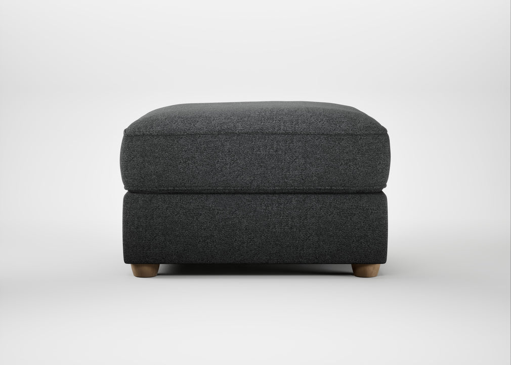 Tailor Rectangular Footstool Melton Wool Granite / Natural