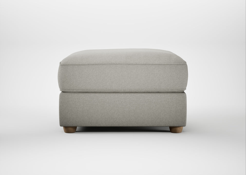Tailor Rectangular Footstool Melton Wool Limestone / Natural