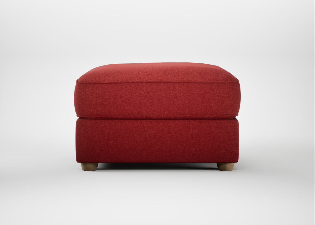 Tailor Rectangular Footstool Melton Wool Red Oxide / Natural