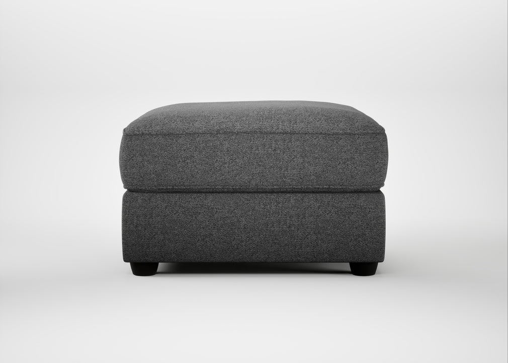 Tailor Rectangular Footstool Melton Wool Shale / Black