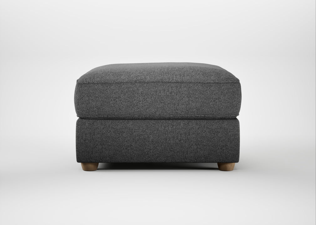 Tailor Rectangular Footstool Melton Wool Shale / Natural
