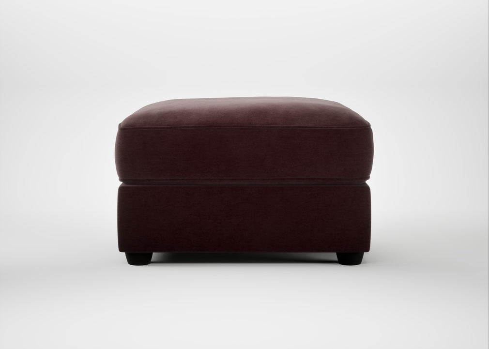 Tailor Rectangular Footstool Smart Luxe Velvet Acorn / Black