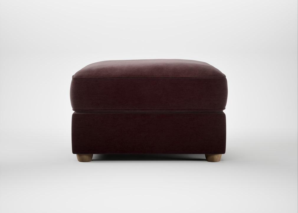 Tailor Rectangular Footstool Smart Luxe Velvet Acorn / Natural