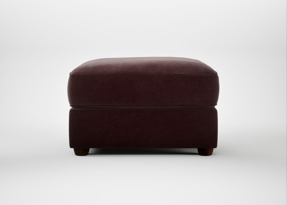 Tailor Rectangular Footstool Smart Luxe Velvet Acorn / Walnut Stained