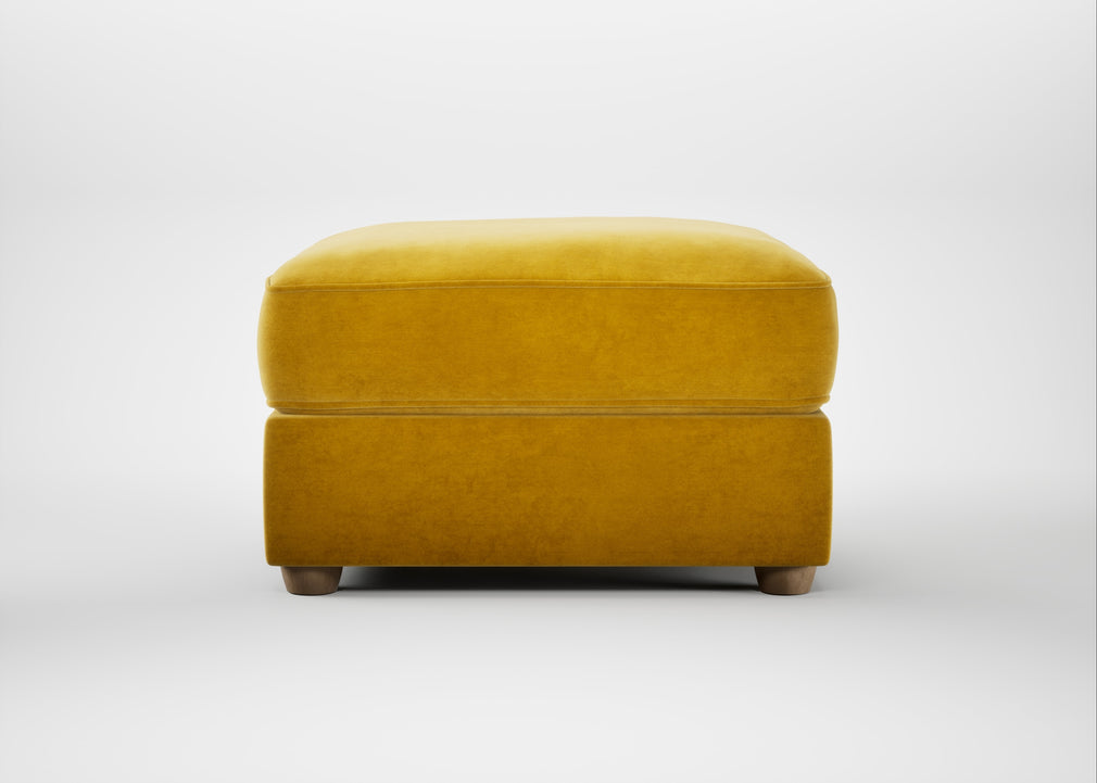 Tailor Rectangular Footstool Smart Luxe Velvet Canary / Natural