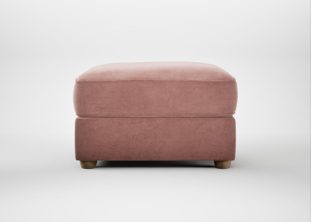 Tailor Rectangular Footstool Smart Luxe Velvet Dusky Pink / Natural