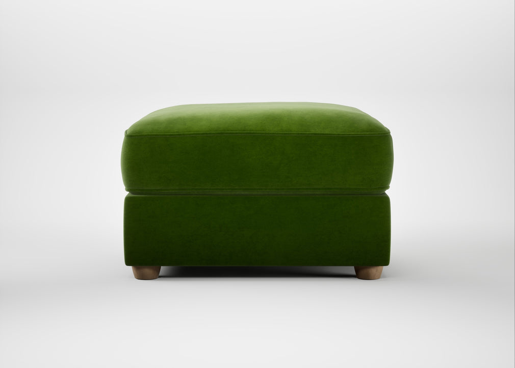 Tailor Rectangular Footstool Smart Luxe Velvet Grass / Natural