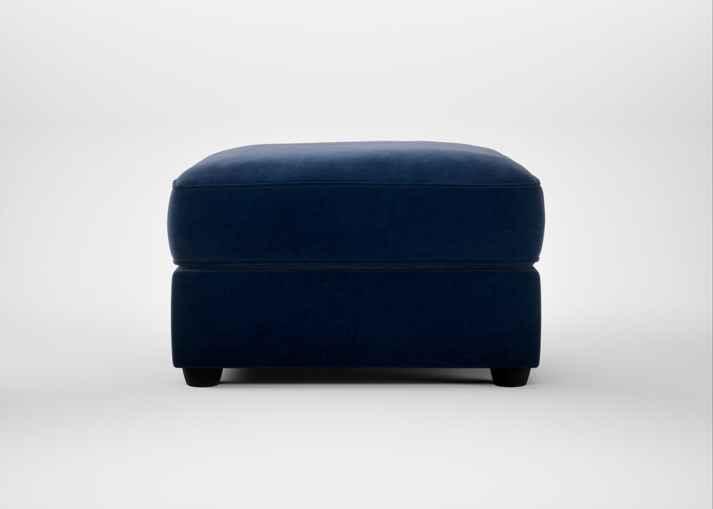 Tailor Rectangular Footstool Smart Luxe Velvet Midnight / Black